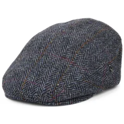 Cheap Casquette Plate en Harris Tweed à Chevrons bleu marine-bleu Femme/Homme Casquettes Plates|Chapeaux Hiver
