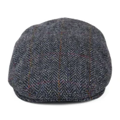 Cheap Casquette Plate en Harris Tweed à Chevrons bleu marine-bleu Femme/Homme Casquettes Plates|Chapeaux Hiver