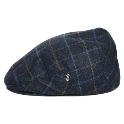 Cheap Casquette Plate en Laine Vierge à Carreaux bleu marine Femme/Homme Casquettes Plates|Chapeaux Hiver