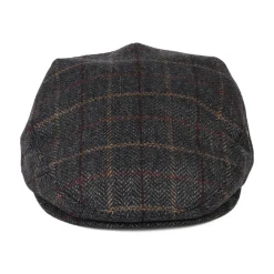 Flash Sale Casquette Plate en Laine et Cachemire à Carreaux et Chevrons gris Femme/Homme Casquettes Plates|Casquettes Plates