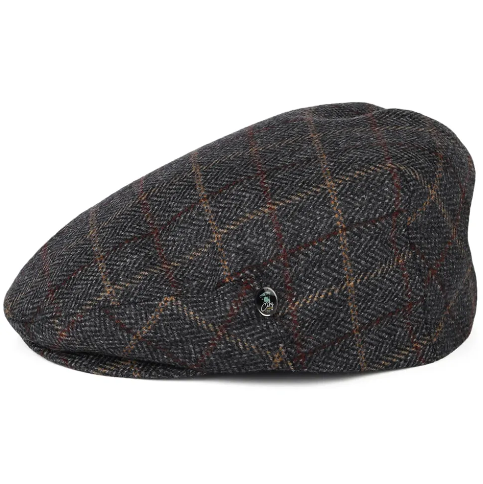 Flash Sale Casquette Plate en Laine et Cachemire à Carreaux et Chevrons gris Femme/Homme Casquettes Plates|Casquettes Plates