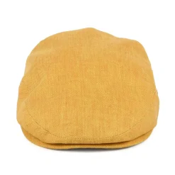 Sale Casquette Plate en Lin à Micro Chevrons moutarde Femme/Homme Casquettes Plates|Grandes Tailles
