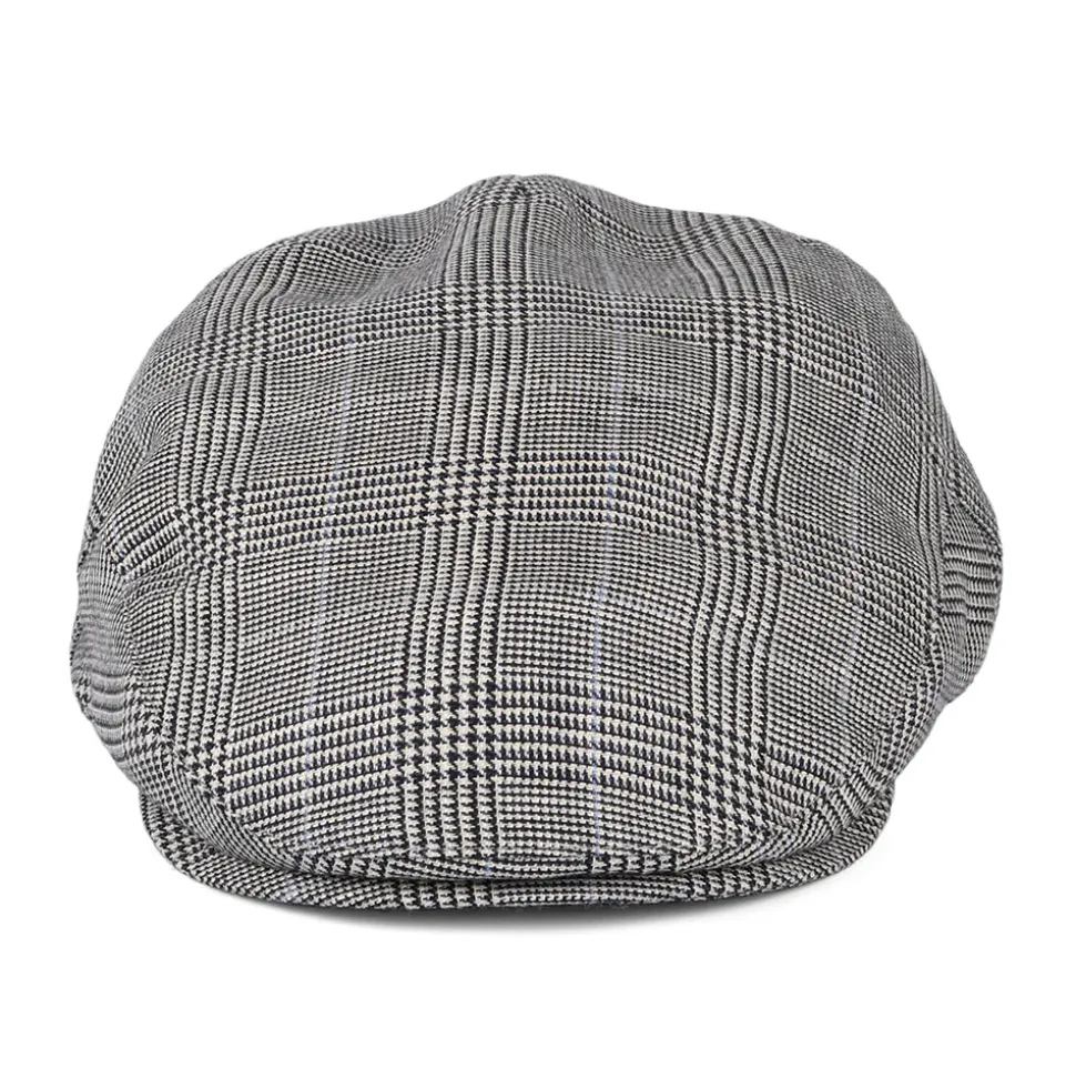 Store Casquette Plate en Lin et Laine Prince-de-Galles Ascot Camberley noir-blanc-bleu Femme/Homme Casquettes Plates|Casquettes Plates