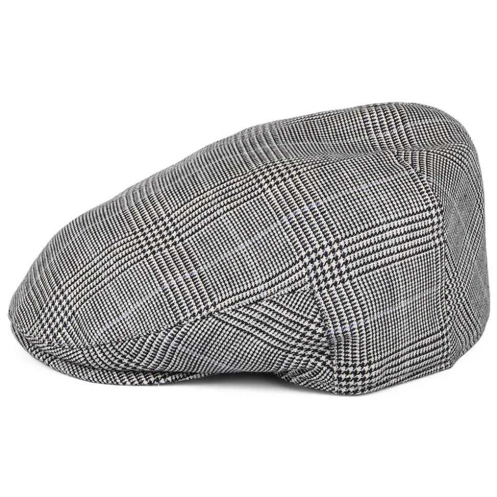 Store Casquette Plate en Lin et Laine Prince-de-Galles Ascot Camberley noir-blanc-bleu Femme/Homme Casquettes Plates|Casquettes Plates