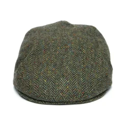 Fashion Casquette Plate en Tweed du Donegal à Chevrons forêt Femme/Homme Casquettes Plates|Chapeaux Hiver