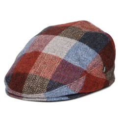 Store Casquette Plate en Tweed du Donegal Patch à Chevrons bleu-vin Femme/Homme Casquettes Plates|Chapeaux Hiver