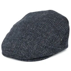 Shop Casquette Plate en Tweed du Donegal Prince-de-Galles bleu Femme/Homme Casquettes Plates|Casquettes Plates