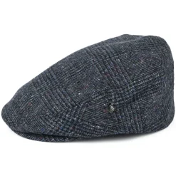 Shop Casquette Plate en Tweed du Donegal Prince-de-Galles bleu Femme/Homme Casquettes Plates|Casquettes Plates