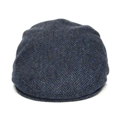Discount Casquette Plate en Tweed du Donegal à Chevrons bleu marine Femme/Homme Casquettes Plates|Grandes Tailles