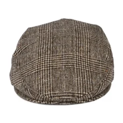 Shop Casquette Plate en Tweed du Donegal Prince-de-Galles marron Femme/Homme Casquettes Plates|Casquettes Plates
