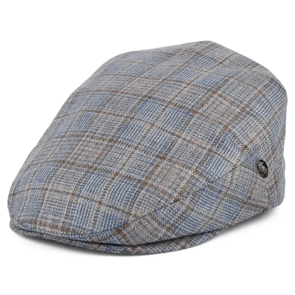 Cheap Casquette Plate Été en Soie et Laine à Carreaux bleu-marron Femme/Homme Casquettes Plates|Casquettes Plates