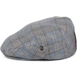 Cheap Casquette Plate Été en Soie et Laine à Carreaux bleu-marron Femme/Homme Casquettes Plates|Casquettes Plates