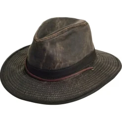 Cheap Chapeau Australien en Coton Effet Usé marron Femme/Homme Chapeaux Fedora|Chapeaux Fedora