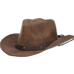 Online Chapeau Australien en Coton Sergé Vieilli Danum marron Femme Chapeaux De Cowboy|Chapeaux De Cowboy