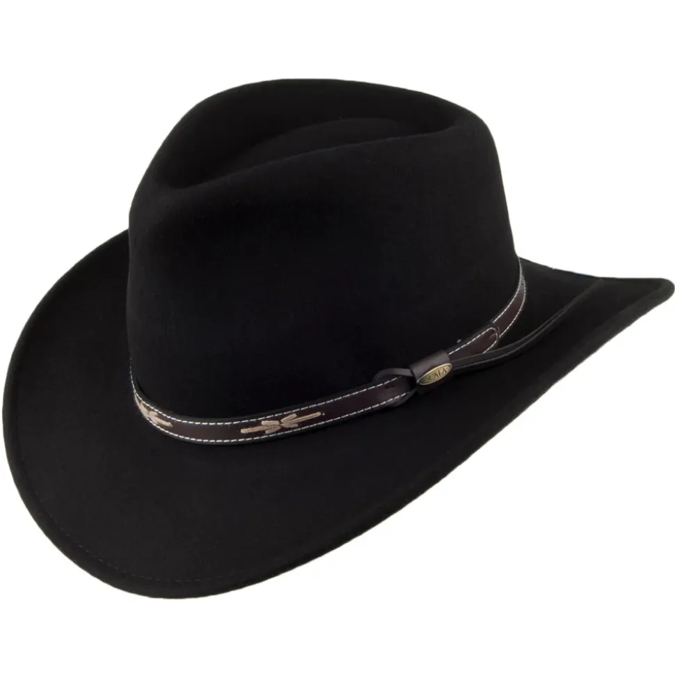 Best Sale Chapeau Australien en Laine Feutrée Déformable Hydrofuge noir Femme Chapeaux Femme|Chapeaux De Cowboy