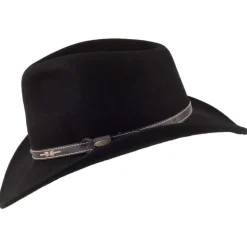 Best Sale Chapeau Australien en Laine Feutrée Déformable Hydrofuge noir Femme Chapeaux Femme|Chapeaux De Cowboy