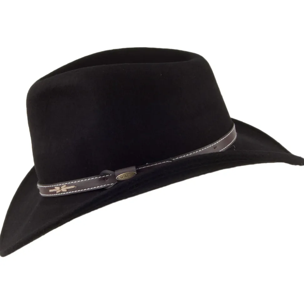 Best Sale Chapeau Australien en Laine Feutrée Déformable Hydrofuge noir Femme Chapeaux Femme|Chapeaux De Cowboy