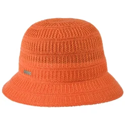 Cheap Chapeau Bob en Lin Mélangé Tricoté orange Femme Chapeaux Été|Chapeaux Bob