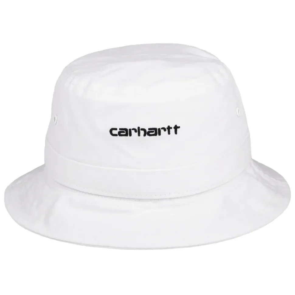 Sale Chapeau Bob en Toile de Coton Script blanc Femme/Homme Chapeaux Bob|Bobs
