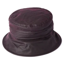 Best Sale Chapeau Bob Femme en Coton Ciré Britannique vin Femme Chapeaux Hiver|Chapeaux De Pluie