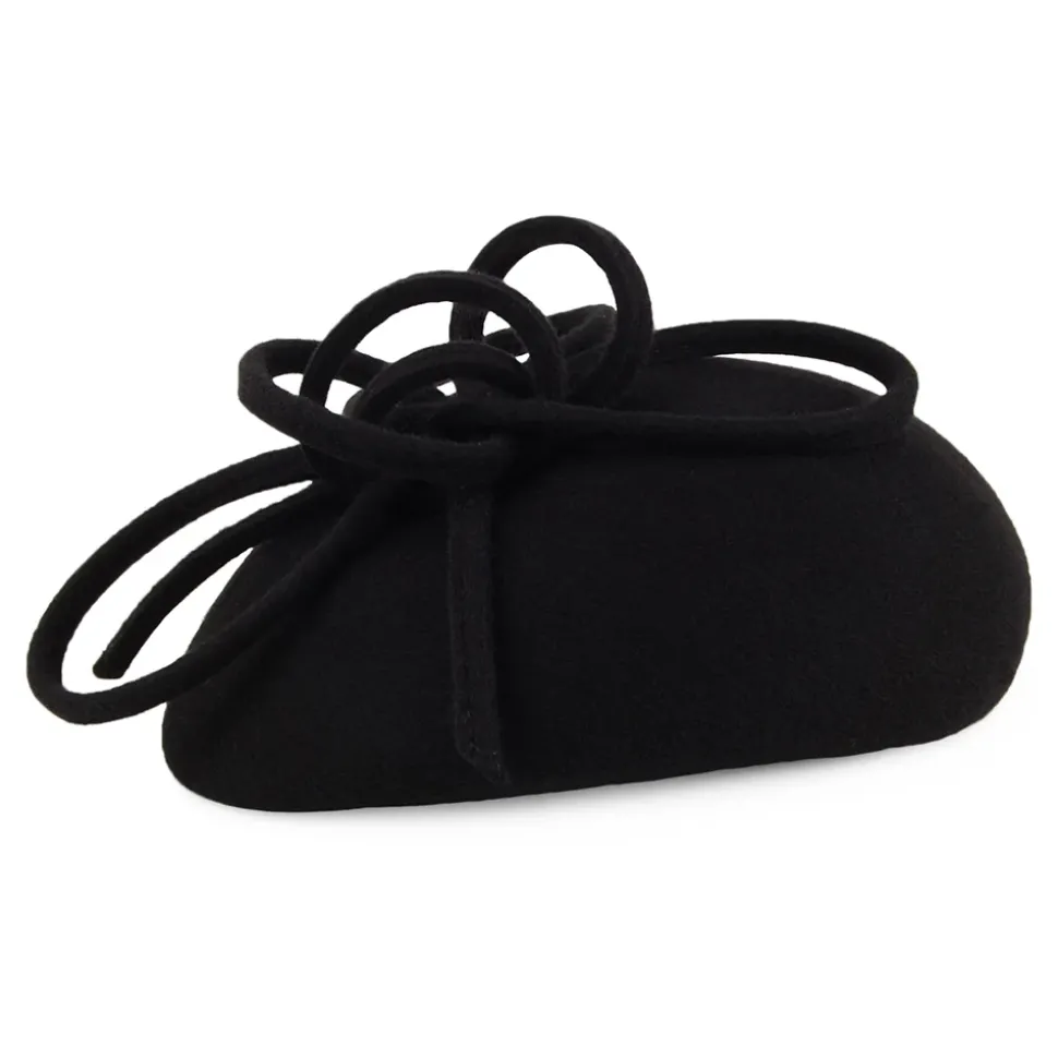 Fashion Chapeau Calot en Laine avec Boucles Rosey noir Femme Chapeaux Cérémonie|Chapeaux Calots