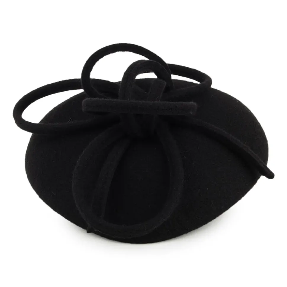 Fashion Chapeau Calot en Laine avec Boucles Rosey noir Femme Chapeaux Cérémonie|Chapeaux Calots