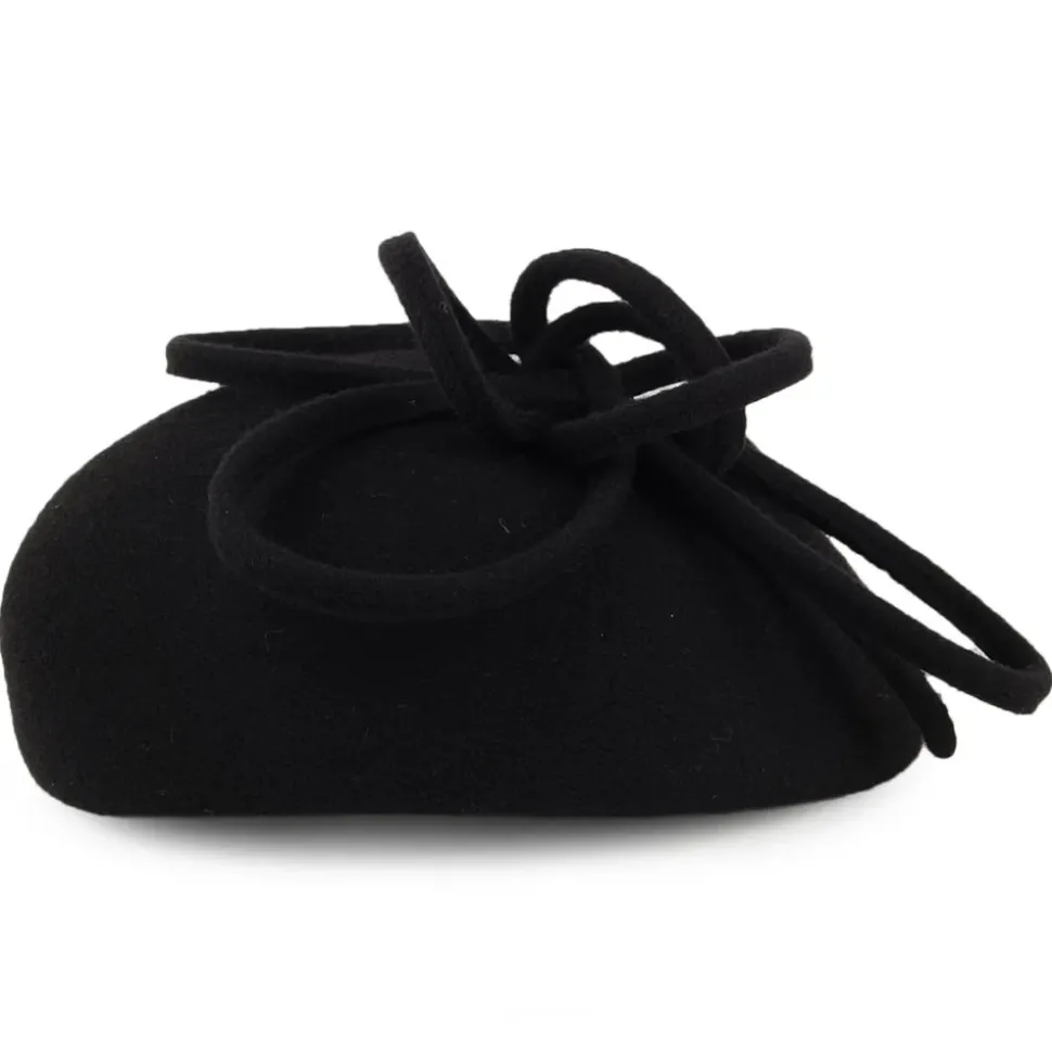 Fashion Chapeau Calot en Laine avec Boucles Rosey noir Femme Chapeaux Cérémonie|Chapeaux Calots