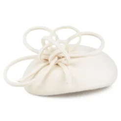 Outlet Chapeau Calot en Laine avec Boucles Rosey blanc hiver Femme Chapeaux Cérémonie|Chapeaux Calots