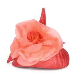 Fashion Chapeau Calot en Paille Fleur pêche Femme Chapeaux De Paille|Chapeaux Cérémonie