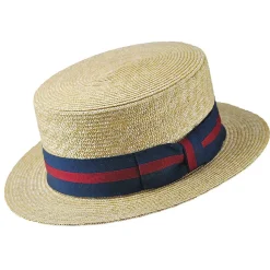 Fashion Chapeau Canotier en Paille avec Bandeau à Rayures naturel JAXON & JAMES Femme/Homme Chapeaux Été|Chapeaux De Paille