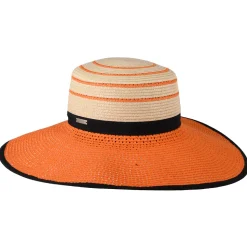 Cheap Chapeau Canotier en Paille Toyo naturel-orange Femme Chapeaux Été|Chapeaux De Paille