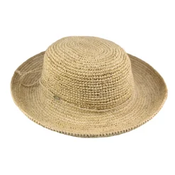 Cheap Chapeau Canotier Pliable en Paille Raphia Torsadée naturel Femme Chapeaux Été|Chapeaux De Paille
