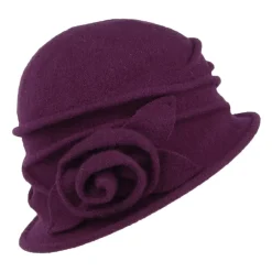 Discount Chapeau Cloche en Laine avec Rosette Sienna violet Femme Chapeaux Hiver|Chapeaux Cloche