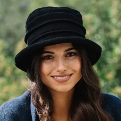 Sale Chapeau Cloche en Laine Tula noir Femme Chapeaux Hiver|Chapeaux Cloche