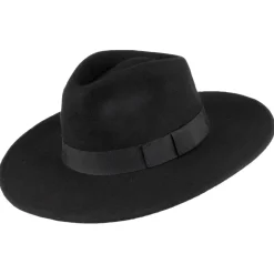 Best Chapeau Fedora à Bord Large The Author noir JAXON & JAMES Femme/Homme Chapeaux Trilby|Chapeaux Fedora
