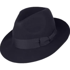 New Chapeau Fedora Chester bleu marine Femme/Homme Chapeaux Trilby|Chapeaux Fedora