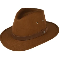 Sale Chapeau Fedora en Coton Hydrofuge Messer X Adventure marron clair Femme/Homme Chapeaux Trilby|Chapeaux Fedora