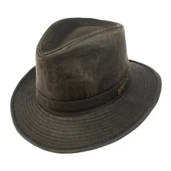 Best Chapeau Fedora en coton usé marron foncé Femme/Homme Chapeaux Trilby|Chapeaux Fedora