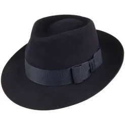 Discount Chapeau Fedora en Fourrure Feutrée Casablanca bleu marine Femme/Homme Chapeaux Trilby|Chapeaux Fedora