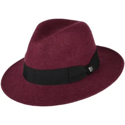 Hot Chapeau Fedora en Laine Feutrée Chinée Hydrofuge Boston merlot Femme/Homme Chapeaux Trilby|Chapeaux Fedora