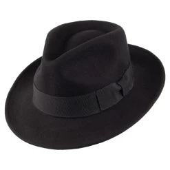 Shop Chapeau Fedora en Laine Feutrée Déformable C-Crown noir JAXON & JAMES Femme/Homme Chapeaux Trilby|Chapeaux Fedora