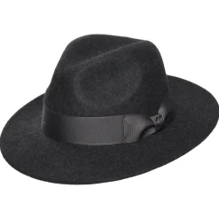Hot Chapeau Fedora en Laine Feutrée Chinée Hydrofuge Boston gris foncé Femme/Homme Chapeaux Trilby|Chapeaux Fedora