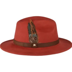 Sale Chapeau Fedora en Laine Feutrée Hydrofuge gingembre Femme Chapeaux Trilby|Chapeaux Fedora