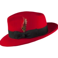 Clearance Chapeau Fedora en Laine Feutrée Déformable C-Crown rouge JAXON & JAMES Femme/Homme Chapeaux Trilby|Chapeaux Fedora