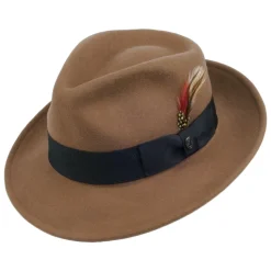 Store Chapeau Fedora en Laine Feutrée Déformable C-Crown noix de pécan JAXON & JAMES Femme/Homme Chapeaux Trilby|Chapeaux Fedora