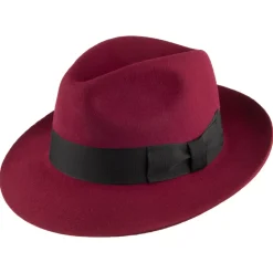 Cheap Chapeau Fedora en Laine Feutrée Mayfair bordeaux Femme/Homme Chapeaux Trilby|Chapeaux Fedora