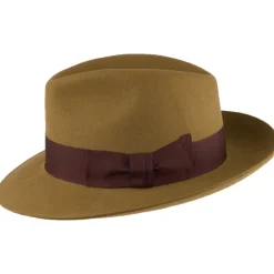 Cheap Chapeau Fedora en Laine Feutrée Mayfair moutarde Femme/Homme Chapeaux Trilby|Chapeaux Fedora