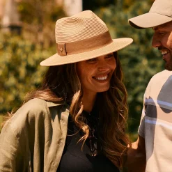 Cheap Chapeau Fedora en Paille Toyo Sienna naturel-marron Femme Chapeaux Trilby|Chapeaux Fedora