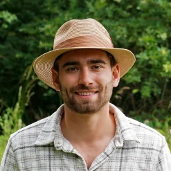 Cheap Chapeau Fedora en Paille Toyo Tressée cappuccino JAXON & JAMES Femme/Homme Chapeaux Trilby|Chapeaux Fedora