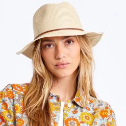 Best Sale Chapeau Fedora en Paille Pliable Wesley beige sable Femme/Homme Chapeaux Trilby|Chapeaux Fedora